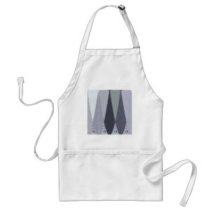 Delantal Ash Gray Chevron Dots Art Print