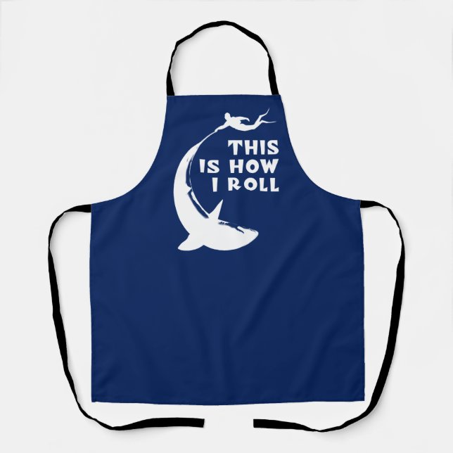 Delantal Así Es Como Pavo - Scuba Buceando Con Tiburón (Anverso)