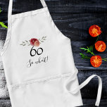 Delantal Así que qué color de agua positivo Floral 60 cumpl<br><div class="desc">Así que qué color de agua positivo Floral 60 Apron cumpleaños. Diseño floral con guión 60 y qué. El diseño presenta una cita positiva y graciosa 60, así que qué en un guión blanco y hermosos rosas y ramitas de acuarela. El delantal es genial para una mujer que celebra su...</div>