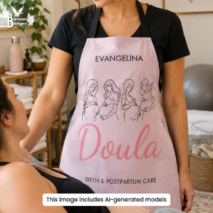 Delantal Asistente de parto Línea Arte Nacimiento Doula pos