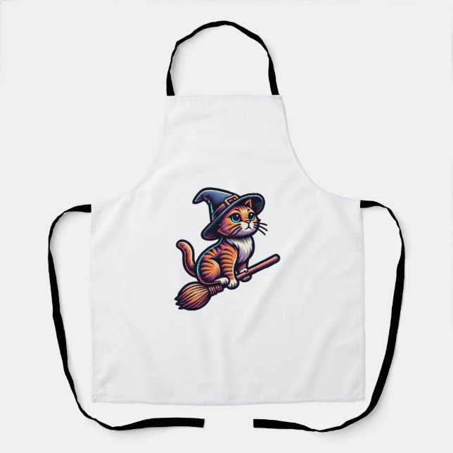 Delantal Asistente para gatos Halloween Bruja Mystical Cat  (Anverso)
