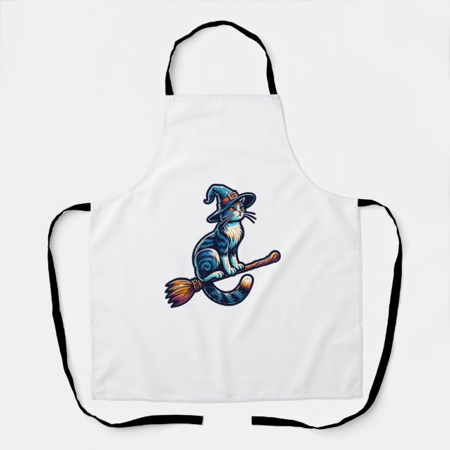 Delantal Asistente para gatos Halloween Bruja Mystical Cat  (Anverso)