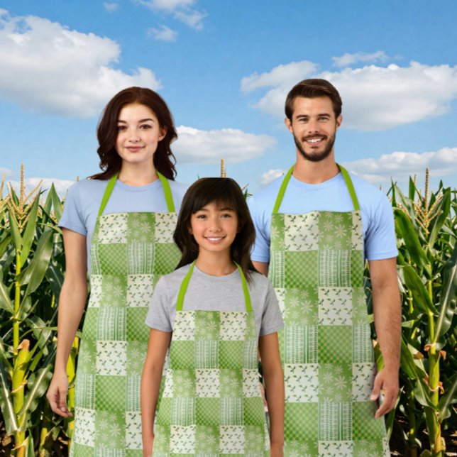 Delantal Aspecto vintage verde amarillo ecru patchwork  (It’s a family affair!)