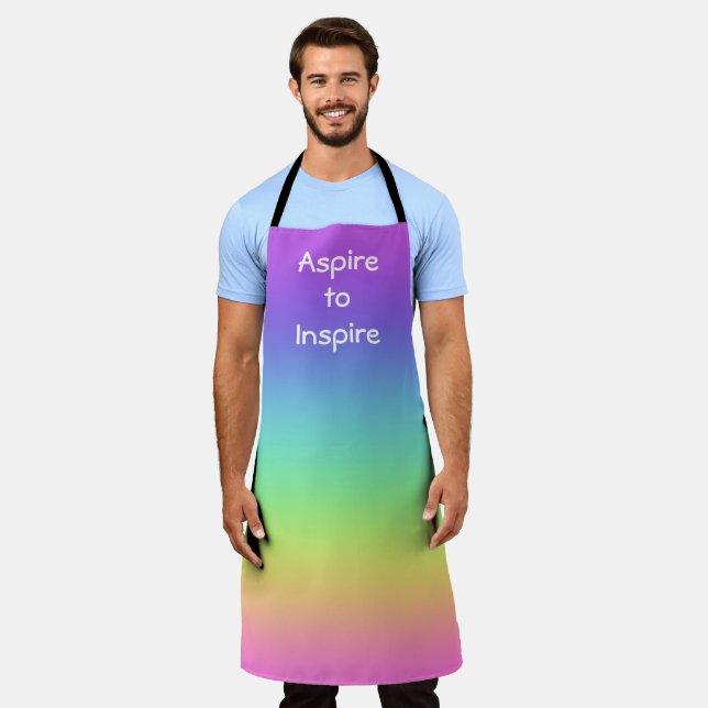 Delantal Aspirar a inspirar el Apron Arcoiris (Gastado)