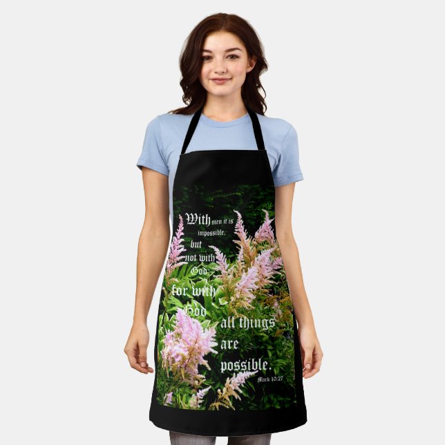 Delantal Astilbe con Mark 10:27 (Gastado)
