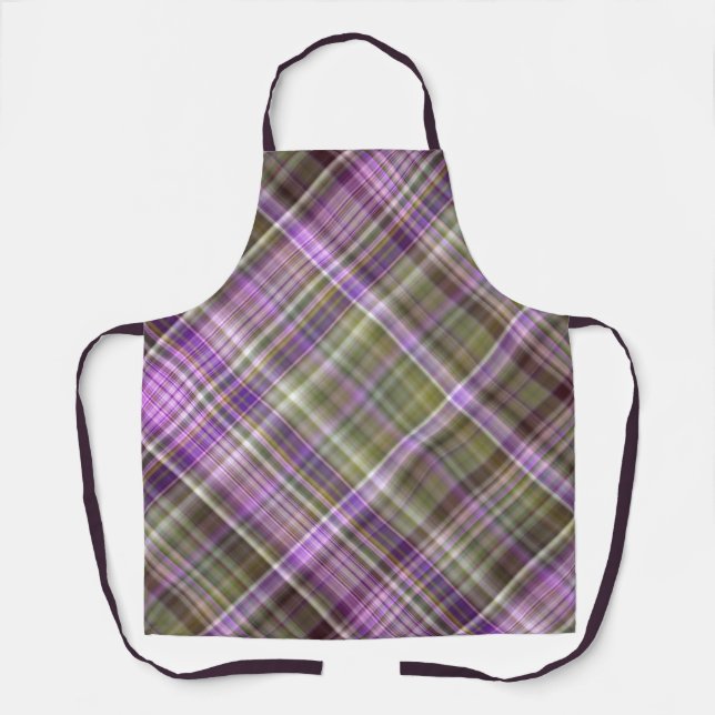 Delantal Astratos morados silvestres morados y verdes (Anverso)