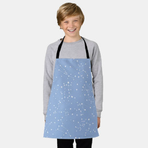 Delantal Astrología Pastel Azul Blanco Estrellas Constelaci