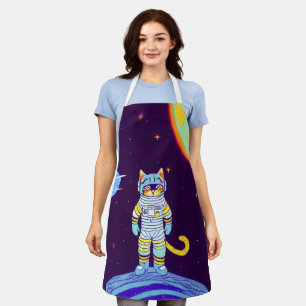 DELANTAL ASTRONAUT CAT SPACE KITCHE APRON