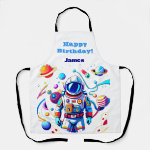 Delantal Astronauta colorida y Univers en colores audaces