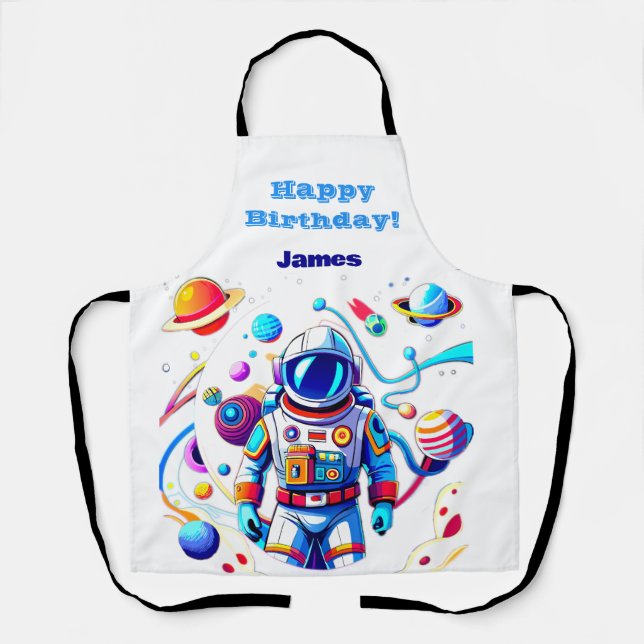 Delantal Astronauta colorida y Univers en colores audaces (Anverso)