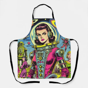 Delantal Astronauta vintage Sci-Fi Comics