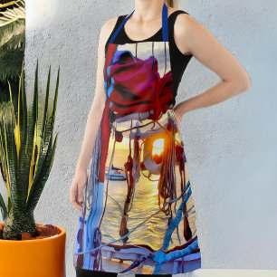 Delantal Atardecer náutico a través del aeródromo