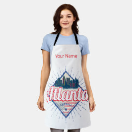 Delantal Atlanta Georgia Estados Unidos Retro Skyline