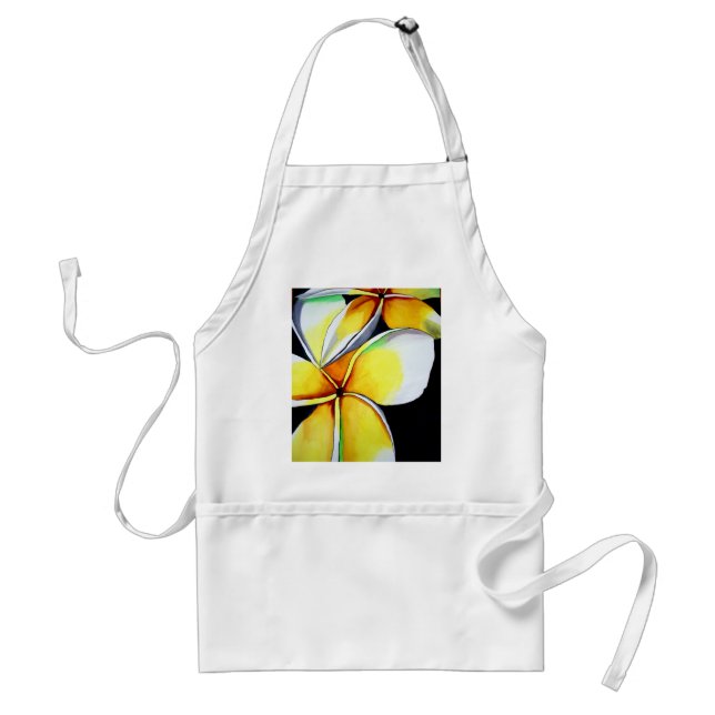 Delantal Atrapón de arte florido de Frangipani (Frente)