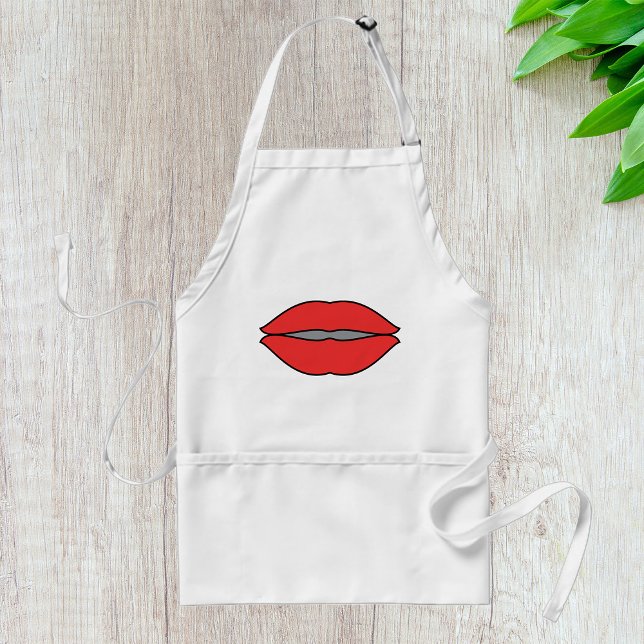 Delantal Audaz arte pop de los labios rojos (Subido por el creador)