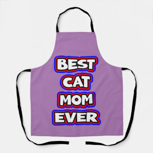 Delantal Audaz mejor madre de gato jamás tipografía diverti