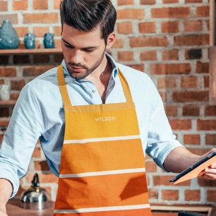 Delantal Audaz Monograma de banda Naranja rojo de amanecer