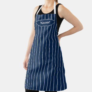 Delantal Auricular de cocina con rayas azul y blanco