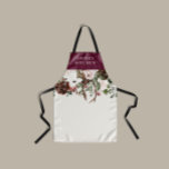 Delantal Aurora floral elegante antler botánico<br><div class="desc">Rústico follaje,  floral y estag antlers casa personaliza el juego de delantal de regalo. Bonito follaje acuático,  blanco,  borgoña,  rosa pálido,  azul marino,  verde salvia,  garrapatas,  un moderno marco rústico que le hará sentirse como en casa y recordará su día especial.</div>