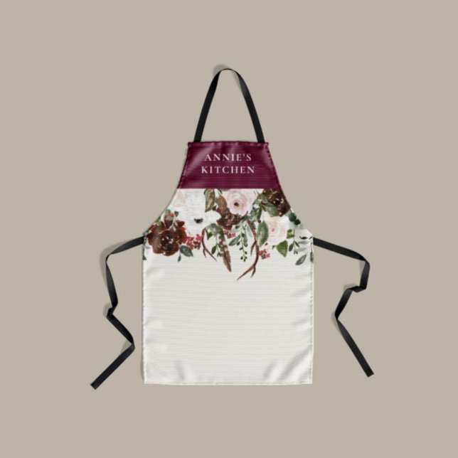 Delantal Aurora floral elegante antler botánico (Subido por el creador)