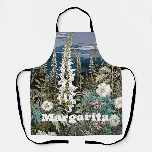 Delantal Aurora silvestre botánica romántica jardín floral (Anverso)