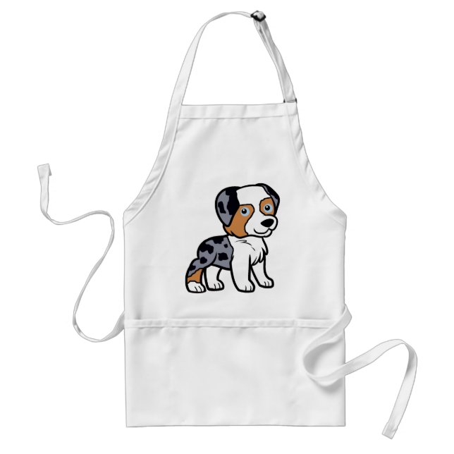 Delantal aussie blue merle personalizado (Frente)