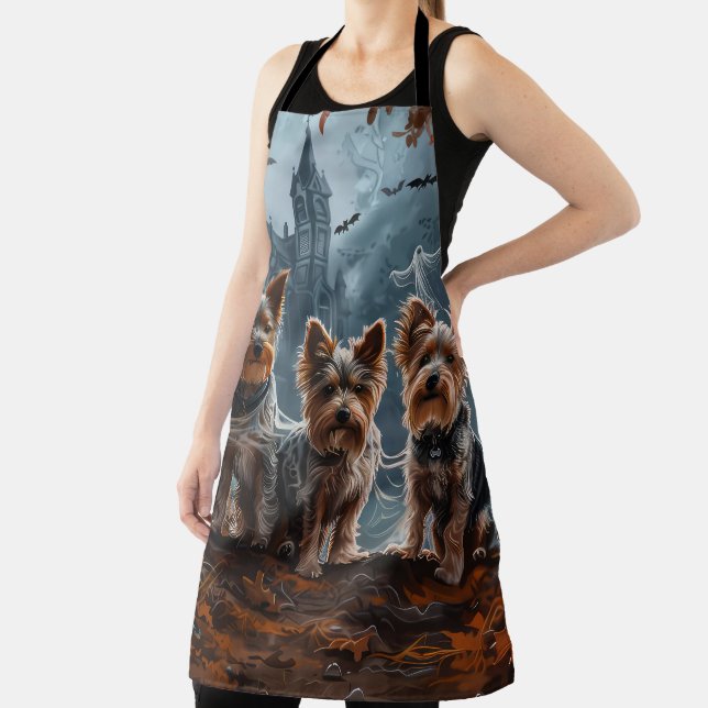 Delantal Australia Terrier Halloween Noche Doggy Delight (in situ)