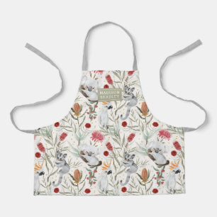 Delantal Australiana Koala Cockatoos Proteas Personalizadas