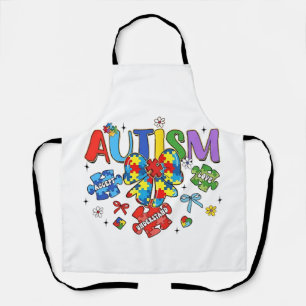 Delantal Autismo Conciencia Bow Coquette Puzzle Piece Neuro