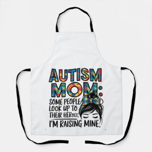 Delantal Autismo Mamá algunas personas miran a sus héroes