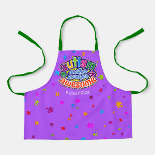Delantal AUTISMO otra palabra para AWESOME con SU NOMBRE