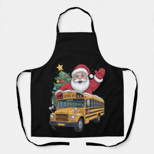 Delantal Autobús Escolar De Santa Claus Conductor Del Árbol