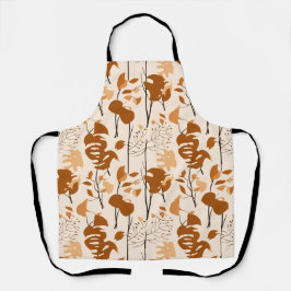 Delantal Autumn Botanical Leaves Minimalist 