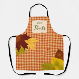 Delantal Autumn Gingham Thanksending Apron