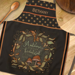 Delantal Autumn Mushroom Whimsical Dots Inespirivitalidad P