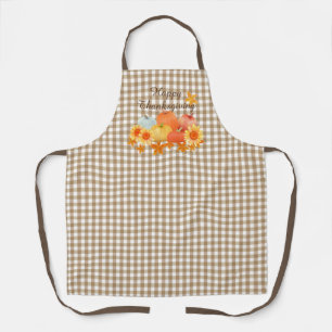 Delantal Autumn Pumpkin Brown Gingham
