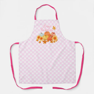 Delantal Autumn Pumpkin Pink Gingham