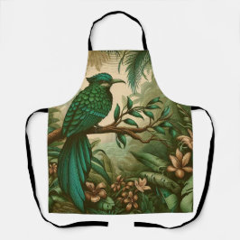 Delantal Ave tropical en la exuberante jungla verde 2