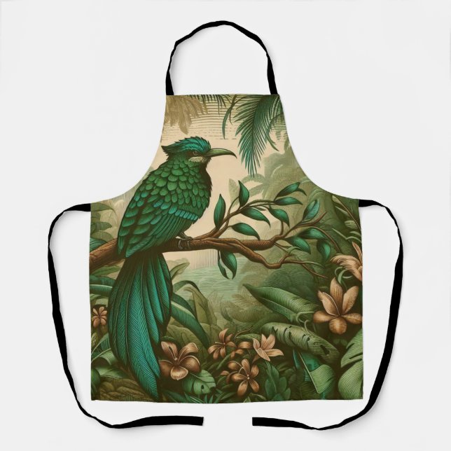 Delantal Ave tropical en la exuberante jungla verde 2 (Anverso)