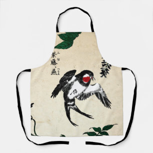 Delantal Ave y glicinia japonesa vintage