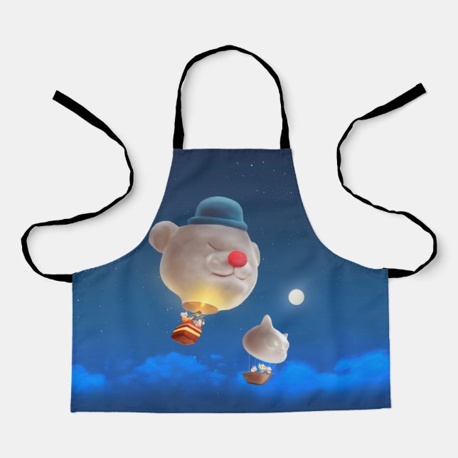 Delantal Aventura con globo de cielo nocturno (Anverso)