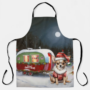 Delantal Aventura de Navidad de la Caravana de Chihuahua de