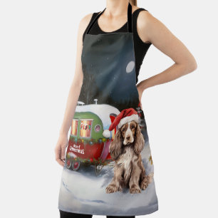 Delantal Aventura de Navidades de Caravana Español Cocker