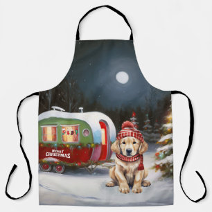Delantal Aventura de Navidades de la caravana Golden Retrie