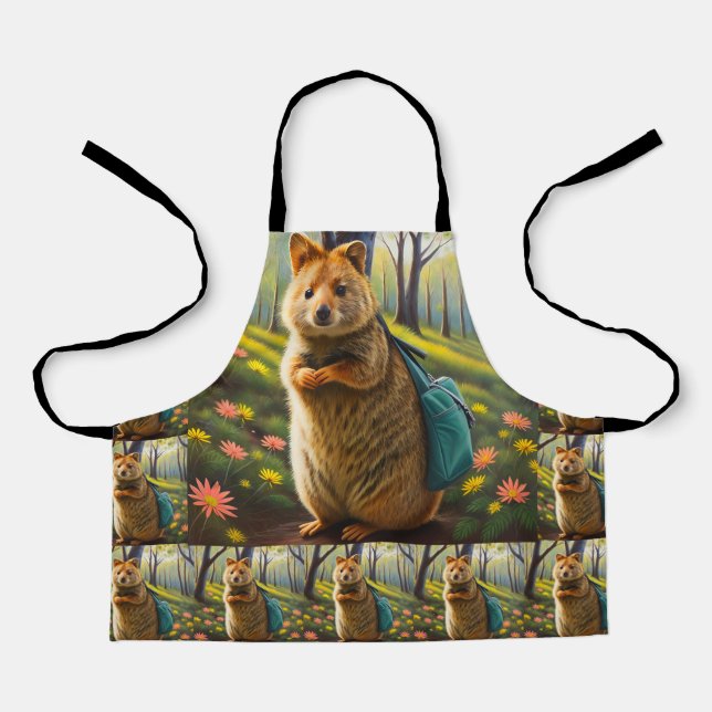 Delantal Aventuras minoristas: Mama Quokka se va de compras (Anverso)