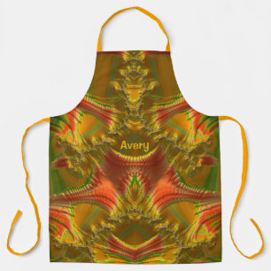 Delantal AVERY ~ NAVIDADES ~ Oro Verde Rojo ~