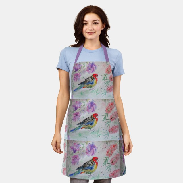 Delantal Aves de pájaro australiano Rosella Parrot Apron (Gastado)