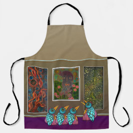 Delantal Aves en el área de impresión de la galería