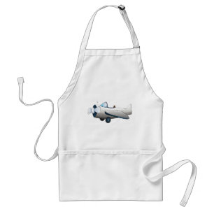 Delantal Avión de hélice de dibujos animados blancos estilo
