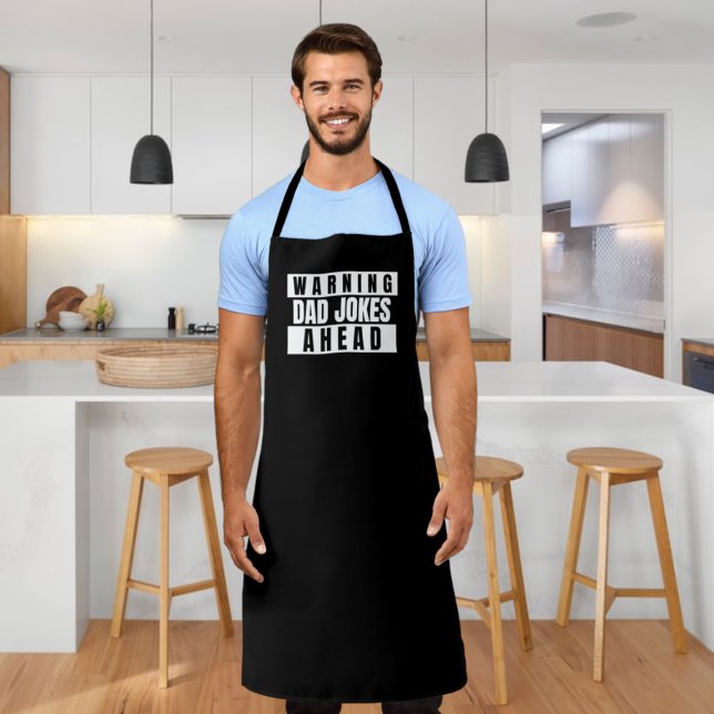 Delantal Aviso a los Chistes de papá (Warning Dad Jokes Ahead Apron from Ricaso. Chef dad, BBQ dad funny gift idea for Father's Day & more)